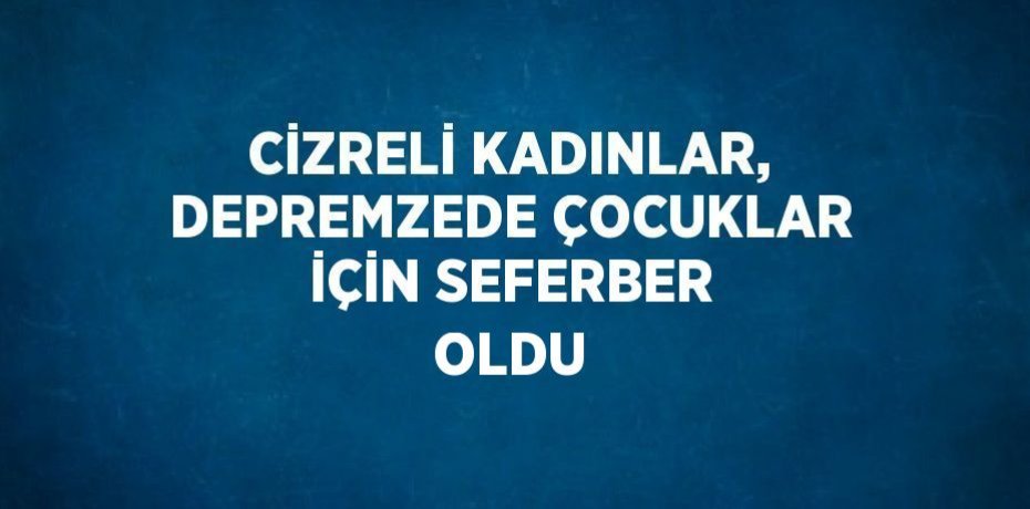 CİZRELİ KADINLAR, DEPREMZEDE ÇOCUKLAR İÇİN SEFERBER OLDU