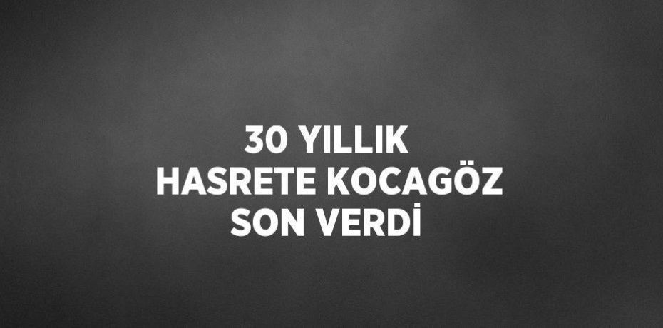 30 YILLIK HASRETE KOCAGÖZ SON VERDİ