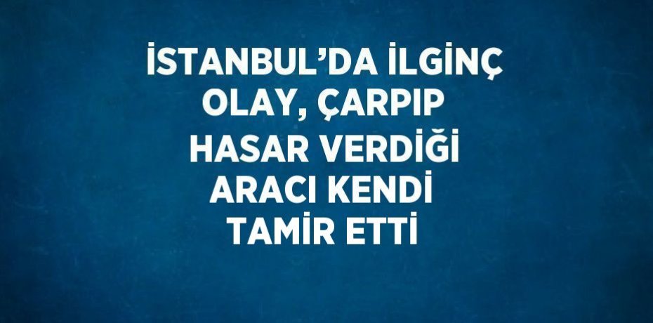 İSTANBUL’DA İLGİNÇ OLAY, ÇARPIP HASAR VERDİĞİ ARACI KENDİ TAMİR ETTİ