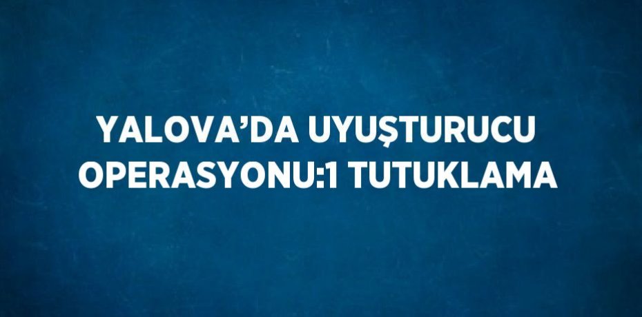 YALOVA’DA UYUŞTURUCU OPERASYONU:1 TUTUKLAMA