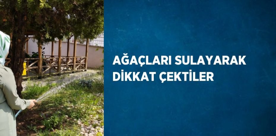 AĞAÇLARI SULAYARAK DİKKAT ÇEKTİLER