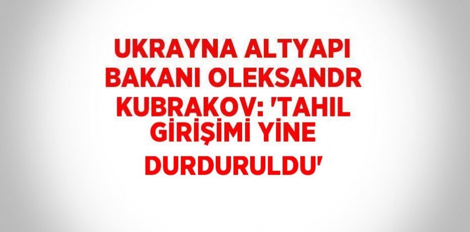 UKRAYNA ALTYAPI BAKANI OLEKSANDR KUBRAKOV: 'TAHIL GİRİŞİMİ YİNE DURDURULDU'