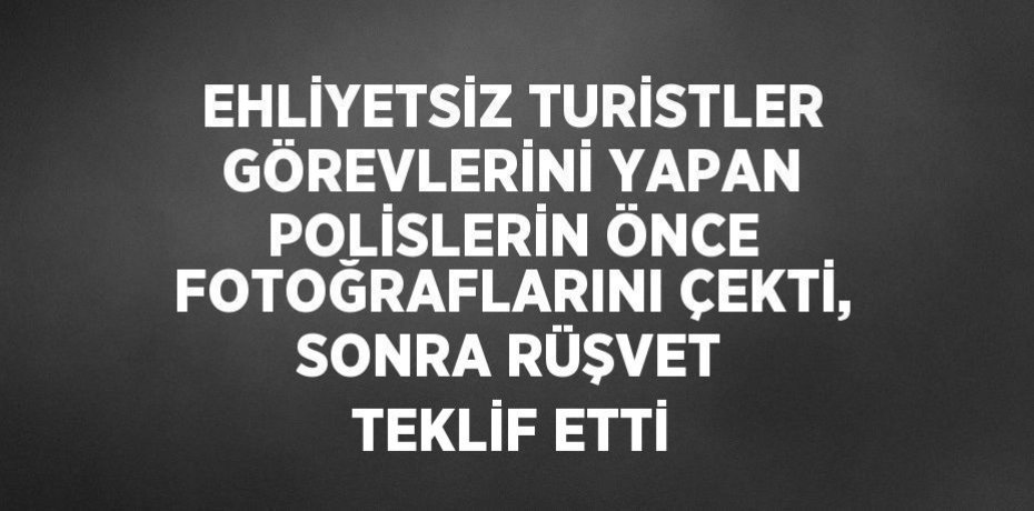 EHLİYETSİZ TURİSTLER GÖREVLERİNİ YAPAN POLİSLERİN ÖNCE FOTOĞRAFLARINI ÇEKTİ, SONRA RÜŞVET TEKLİF ETTİ