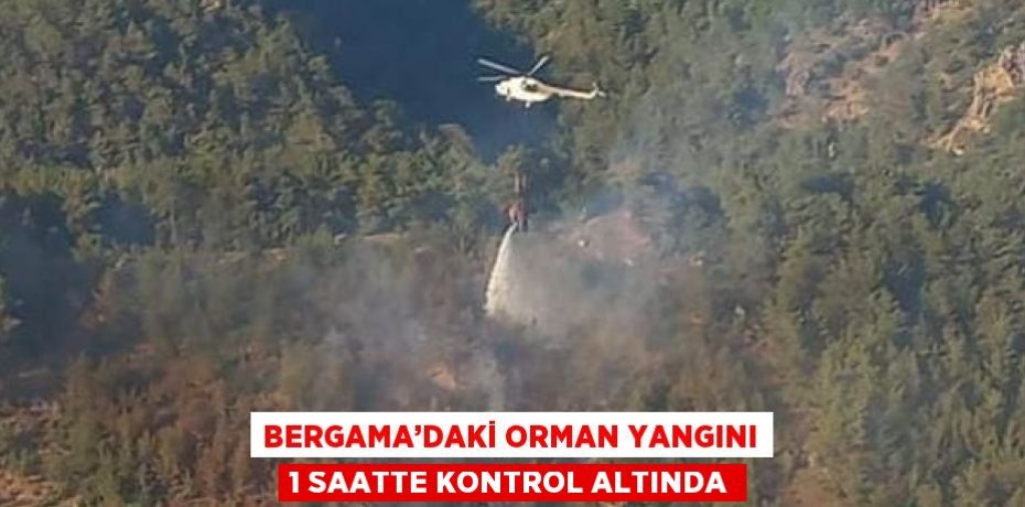 BERGAMA’DAKİ ORMAN YANGINI 1 SAATTE KONTROL ALTINDA