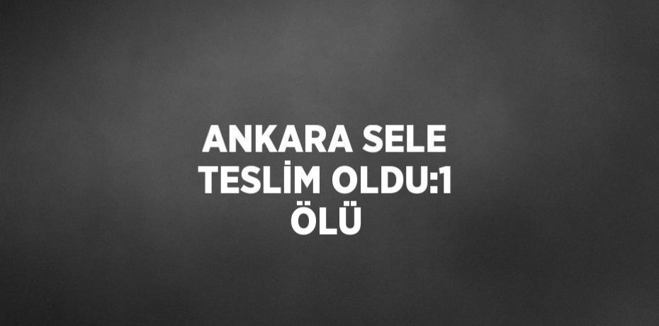 ANKARA SELE TESLİM OLDU:1 ÖLÜ