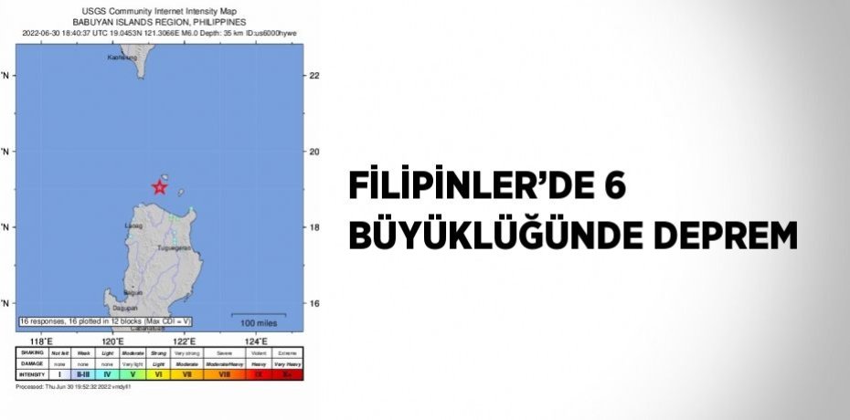 FİLİPİNLER’DE 6 BÜYÜKLÜĞÜNDE DEPREM