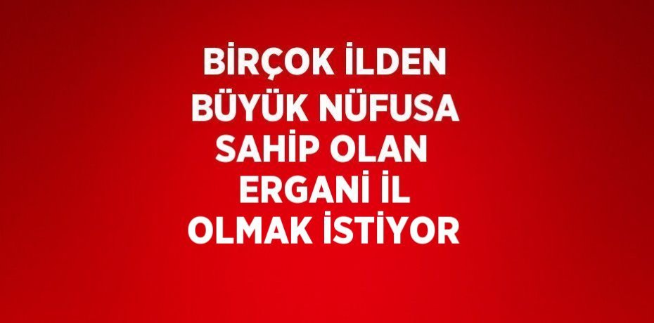 BİRÇOK İLDEN BÜYÜK NÜFUSA SAHİP OLAN ERGANİ İL OLMAK İSTİYOR