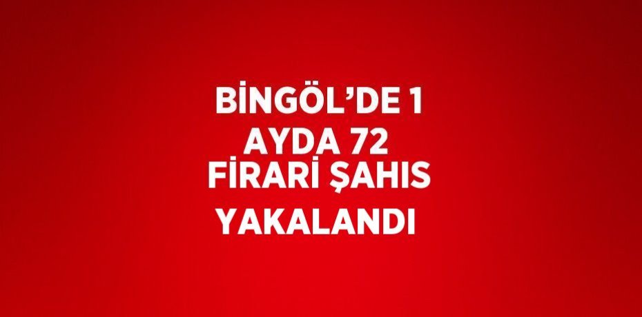 BİNGÖL’DE 1 AYDA 72 FİRARİ ŞAHIS YAKALANDI