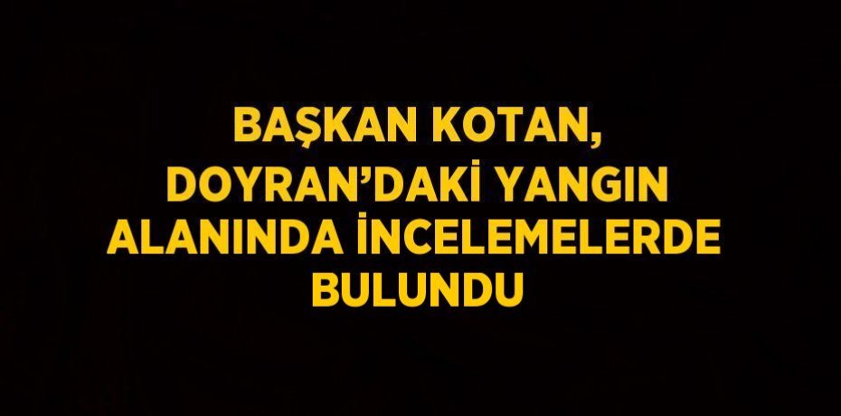 BAŞKAN KOTAN, DOYRAN’DAKİ YANGIN ALANINDA İNCELEMELERDE BULUNDU