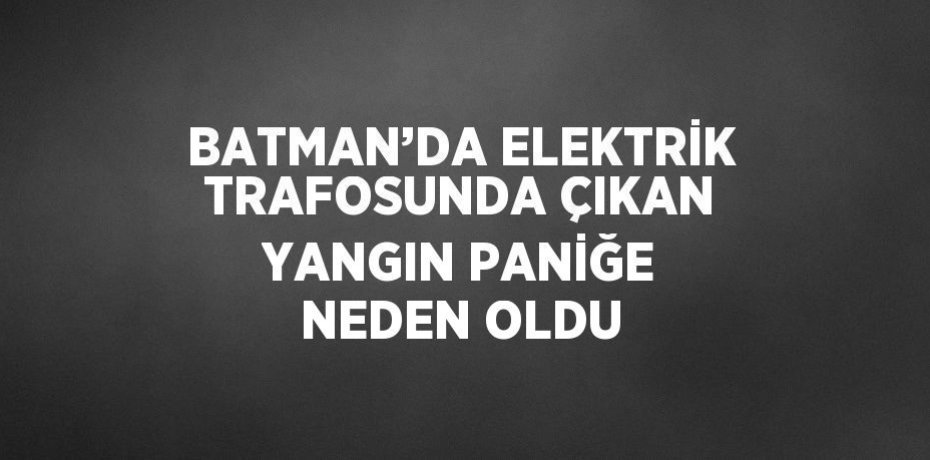 BATMAN’DA ELEKTRİK TRAFOSUNDA ÇIKAN YANGIN PANİĞE NEDEN OLDU
