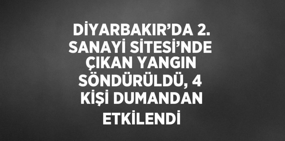 DİYARBAKIR’DA 2. SANAYİ SİTESİ’NDE ÇIKAN YANGIN SÖNDÜRÜLDÜ, 4 KİŞİ DUMANDAN ETKİLENDİ