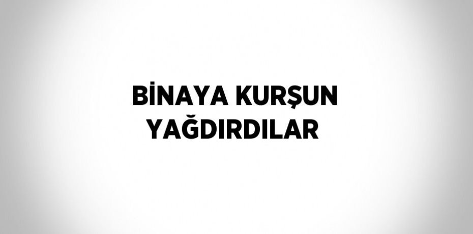 BİNAYA KURŞUN YAĞDIRDILAR