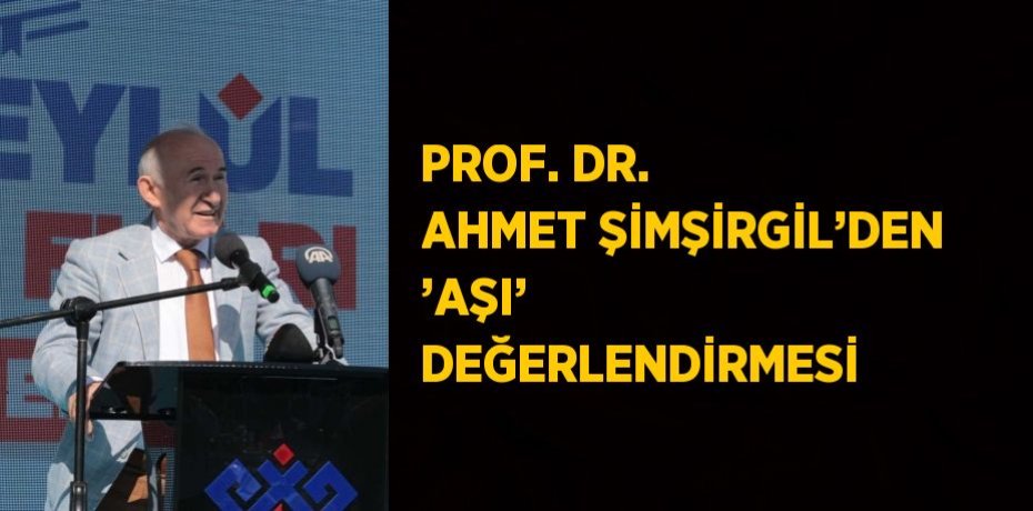 PROF. DR. AHMET ŞİMŞİRGİL’DEN ’AŞI’ DEĞERLENDİRMESİ