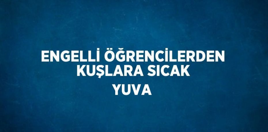 ENGELLİ ÖĞRENCİLERDEN KUŞLARA SICAK YUVA