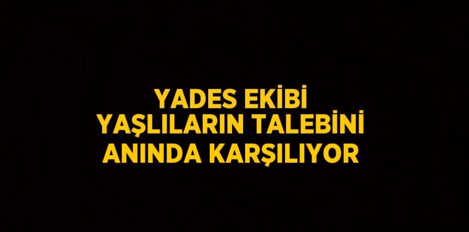 YADES EKİBİ YAŞLILARIN TALEBİNİ ANINDA KARŞILIYOR
