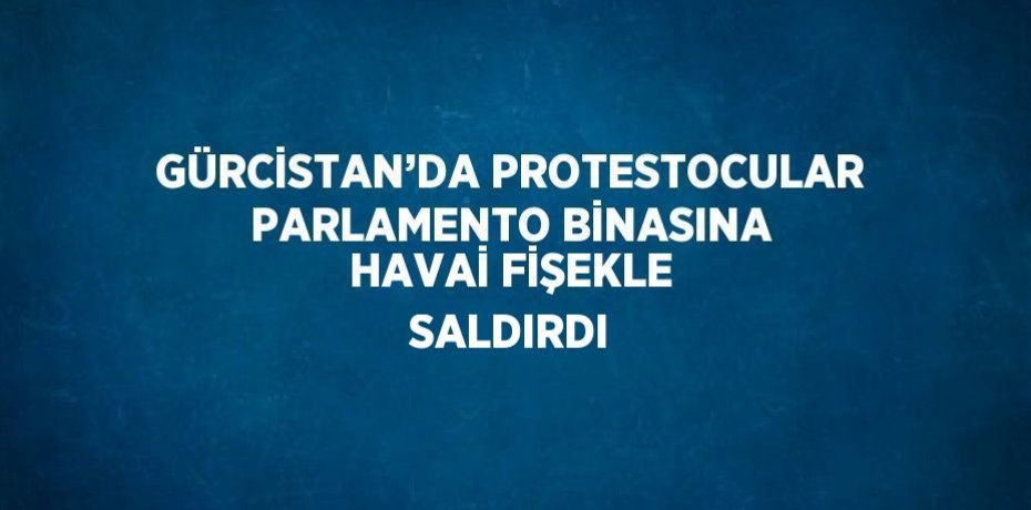 GÜRCİSTAN’DA PROTESTOCULAR PARLAMENTO BİNASINA HAVAİ FİŞEKLE SALDIRDI