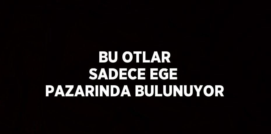 BU OTLAR SADECE EGE PAZARINDA BULUNUYOR