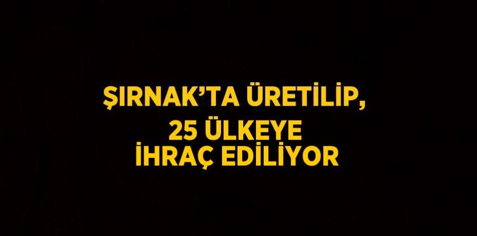 ŞIRNAK’TA ÜRETİLİP, 25 ÜLKEYE İHRAÇ EDİLİYOR