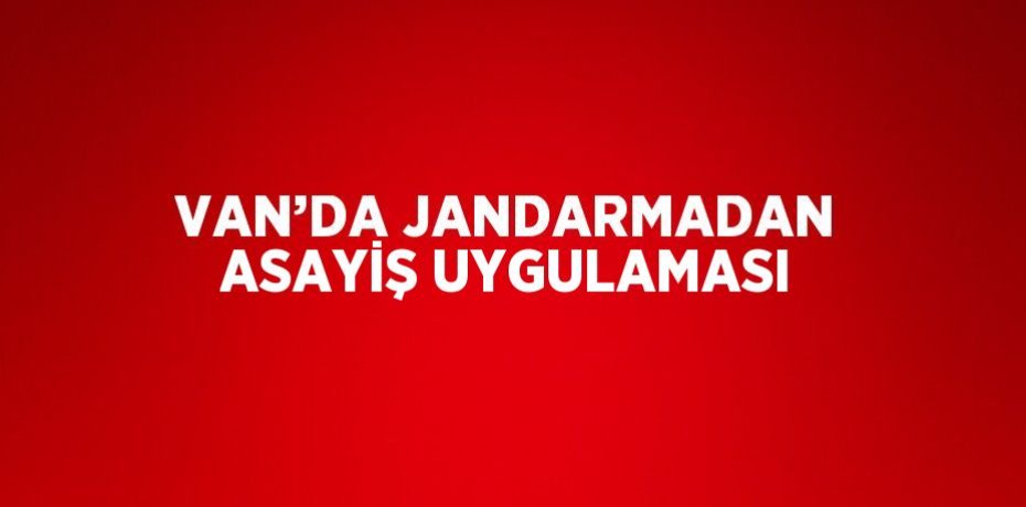 VAN’DA JANDARMADAN ASAYİŞ UYGULAMASI