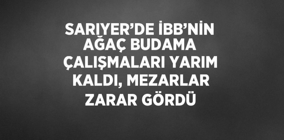 SARIYER’DE İBB’NİN AĞAÇ BUDAMA ÇALIŞMALARI YARIM KALDI, MEZARLAR ZARAR GÖRDÜ