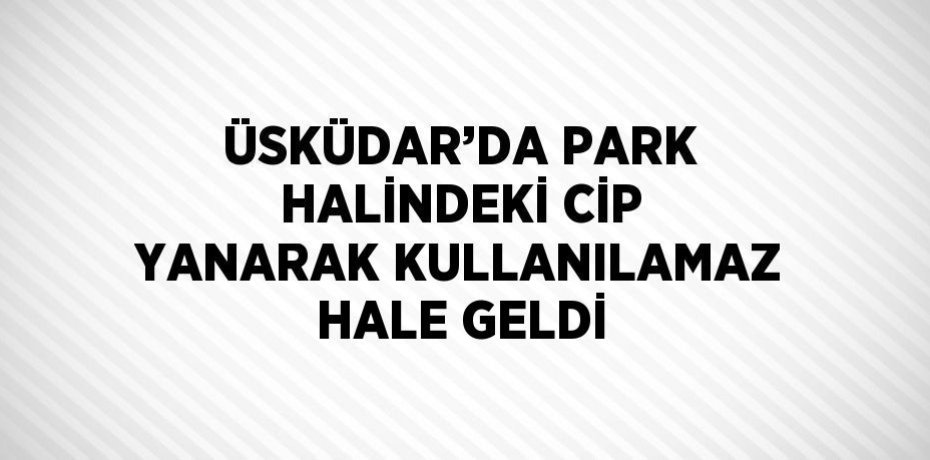 ÜSKÜDAR’DA PARK HALİNDEKİ CİP YANARAK KULLANILAMAZ HALE GELDİ