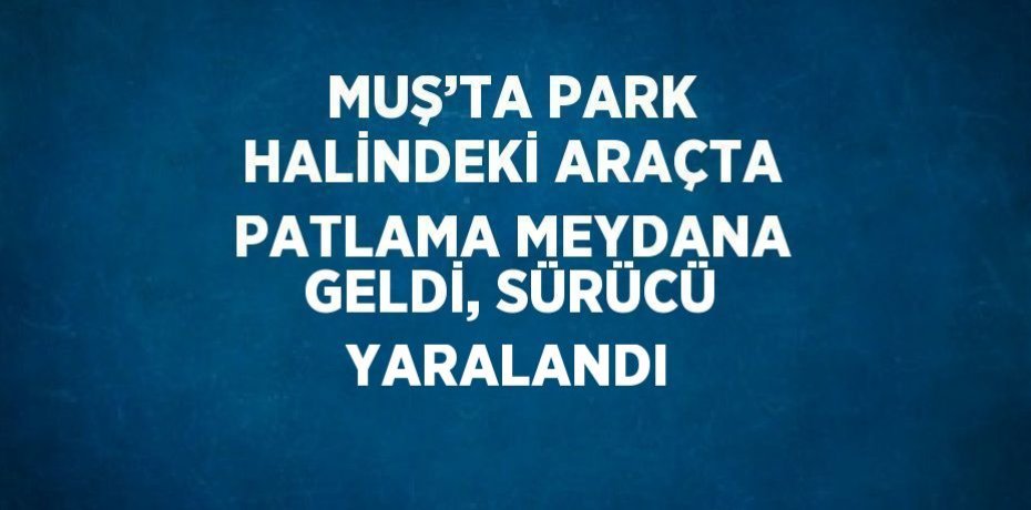 MUŞ’TA PARK HALİNDEKİ ARAÇTA PATLAMA MEYDANA GELDİ, SÜRÜCÜ YARALANDI