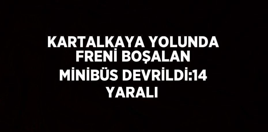 KARTALKAYA YOLUNDA FRENİ BOŞALAN MİNİBÜS DEVRİLDİ:14 YARALI