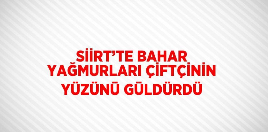 SİİRT’TE BAHAR YAĞMURLARI ÇİFTÇİNİN YÜZÜNÜ GÜLDÜRDÜ