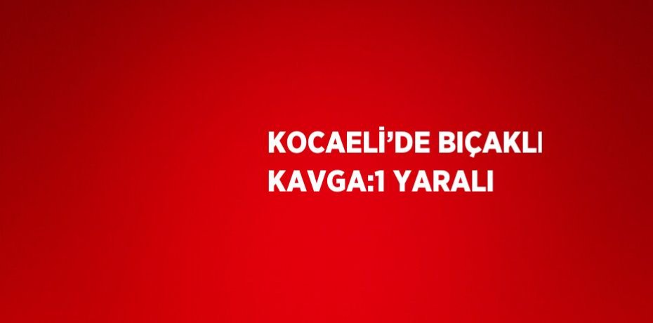 KOCAELİ’DE BIÇAKLI KAVGA:1 YARALI