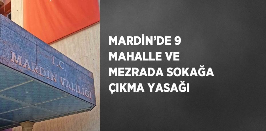MARDİN’DE 9 MAHALLE VE MEZRADA SOKAĞA ÇIKMA YASAĞI