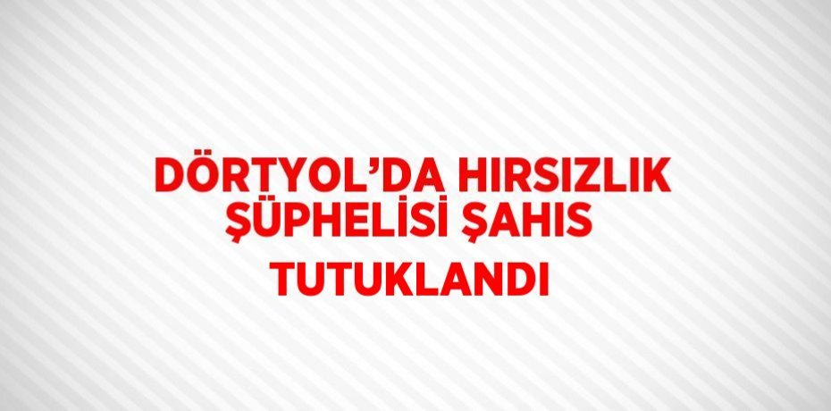DÖRTYOL’DA HIRSIZLIK ŞÜPHELİSİ ŞAHIS TUTUKLANDI