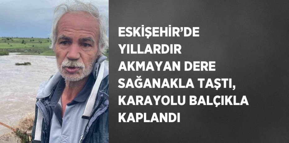 ESKİŞEHİR’DE YILLARDIR AKMAYAN DERE SAĞANAKLA TAŞTI, KARAYOLU BALÇIKLA KAPLANDI