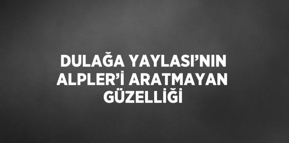 DULAĞA YAYLASI’NIN ALPLER’İ ARATMAYAN GÜZELLİĞİ