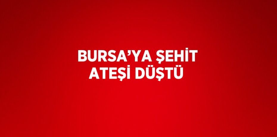 BURSA’YA ŞEHİT ATEŞİ DÜŞTÜ