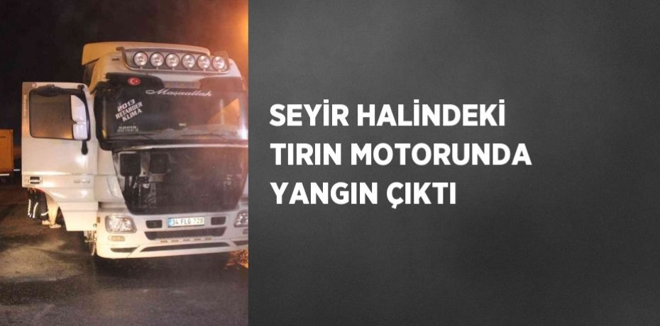 SEYİR HALİNDEKİ TIRIN MOTORUNDA YANGIN ÇIKTI