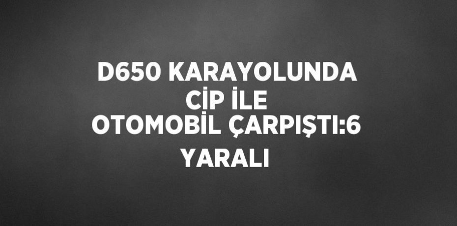 D650 KARAYOLUNDA CİP İLE OTOMOBİL ÇARPIŞTI:6 YARALI