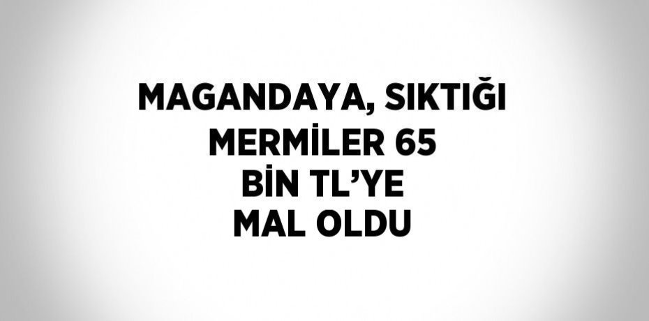 MAGANDAYA, SIKTIĞI MERMİLER 65 BİN TL’YE MAL OLDU