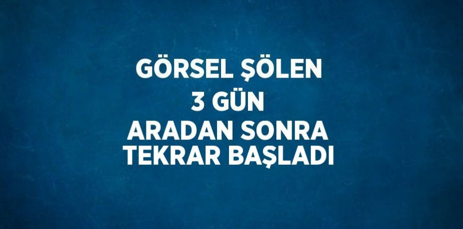 GÖRSEL ŞÖLEN 3 GÜN ARADAN SONRA TEKRAR BAŞLADI