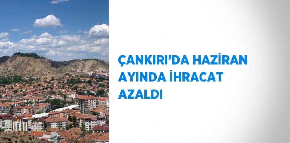 ÇANKIRI’DA HAZİRAN AYINDA İHRACAT AZALDI
