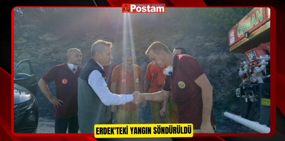Erdek'teki yangın söndürüldü  