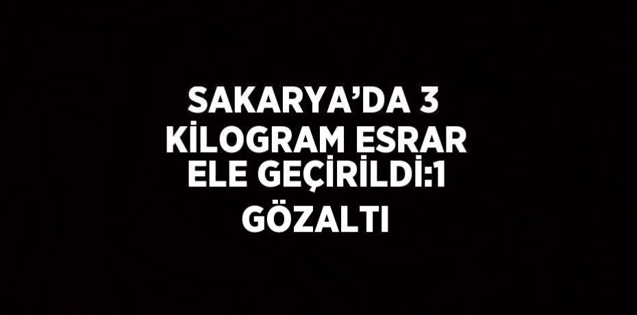 SAKARYA’DA 3 KİLOGRAM ESRAR ELE GEÇİRİLDİ:1 GÖZALTI
