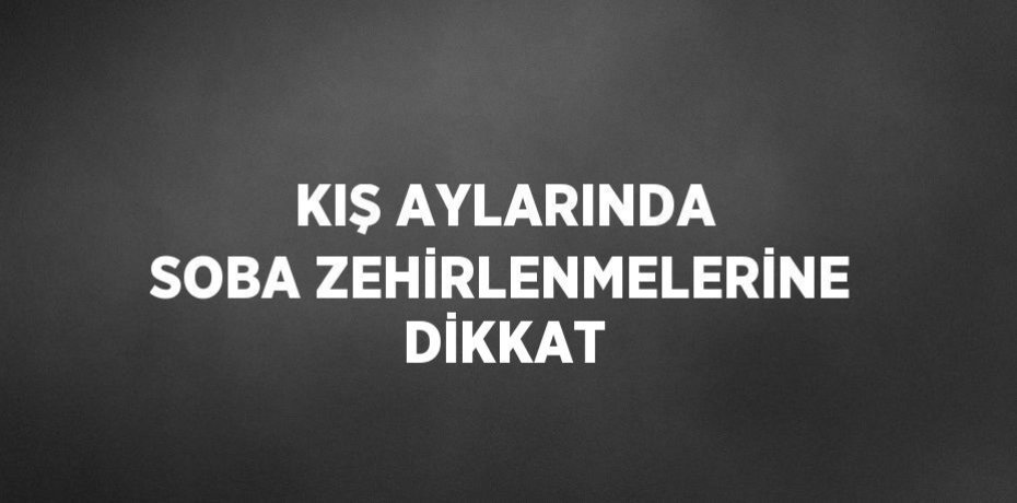 KIŞ AYLARINDA SOBA ZEHİRLENMELERİNE DİKKAT