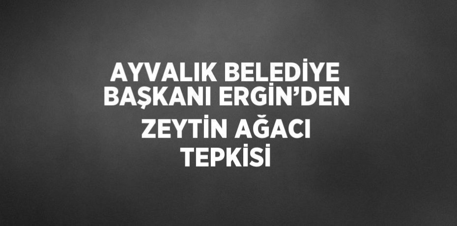 AYVALIK BELEDİYE BAŞKANI ERGİN’DEN ZEYTİN AĞACI TEPKİSİ