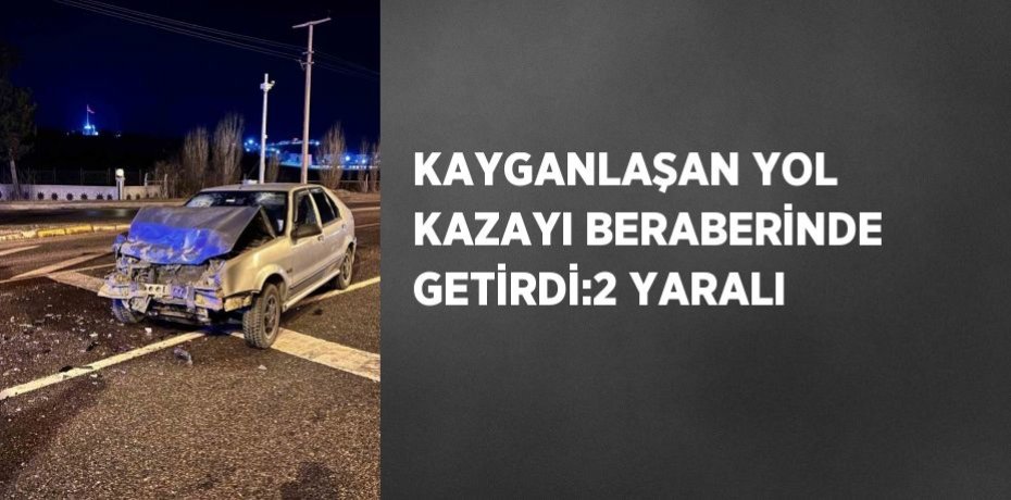 KAYGANLAŞAN YOL KAZAYI BERABERİNDE GETİRDİ:2 YARALI