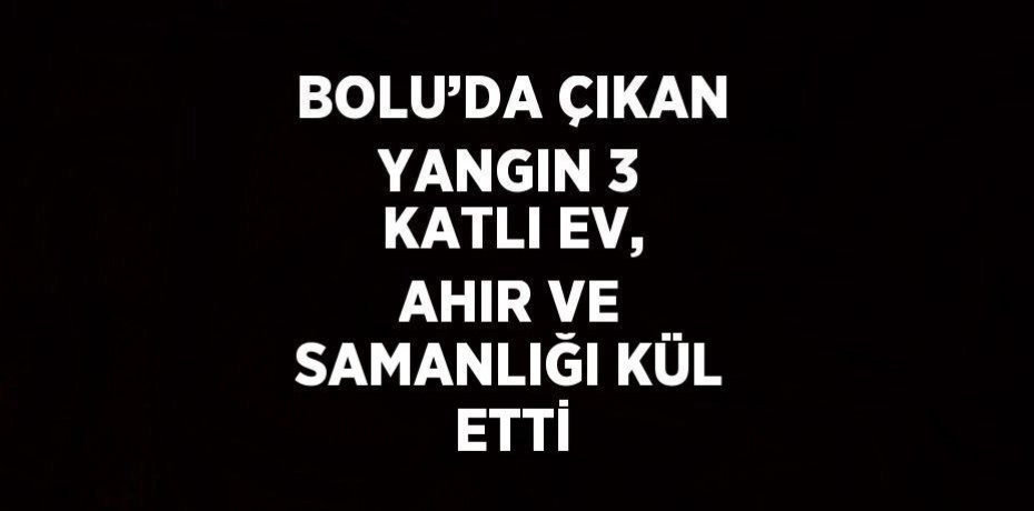 BOLU’DA ÇIKAN YANGIN 3 KATLI EV, AHIR VE SAMANLIĞI KÜL ETTİ