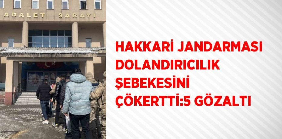 HAKKARİ JANDARMASI DOLANDIRICILIK ŞEBEKESİNİ ÇÖKERTTİ:5 GÖZALTI