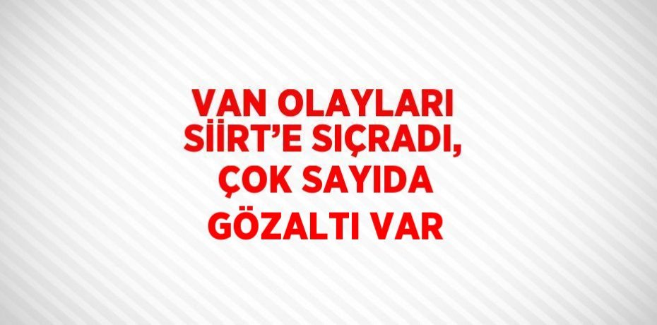VAN OLAYLARI SİİRT’E SIÇRADI, ÇOK SAYIDA GÖZALTI VAR