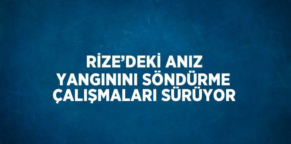RİZE’DEKİ ANIZ YANGININI SÖNDÜRME ÇALIŞMALARI SÜRÜYOR