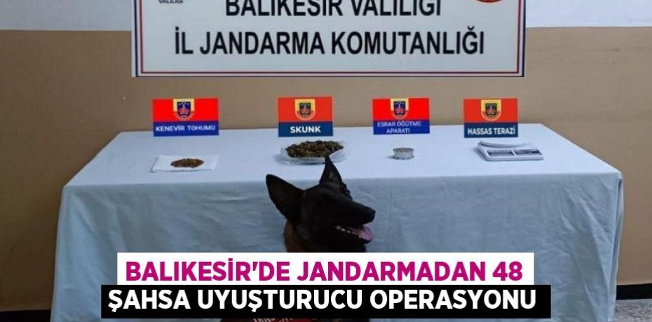 Balıkesir'de Jandarmadan 48 şahsa uyuşturucu operasyonu