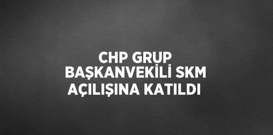 CHP GRUP BAŞKANVEKİLİ SKM AÇILIŞINA KATILDI